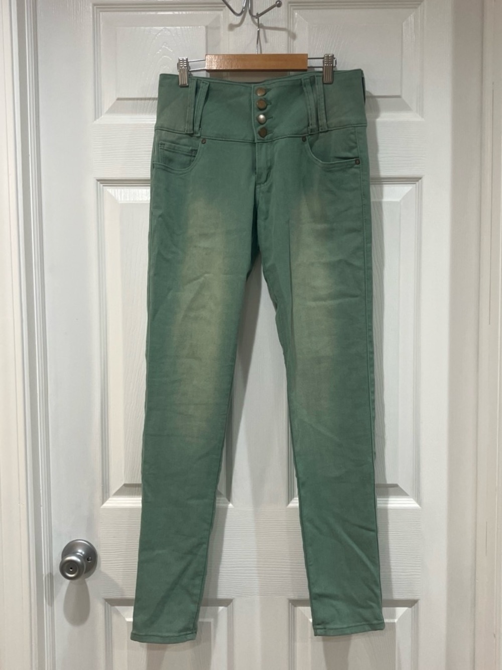 High-Waist Green Women’s Jeans